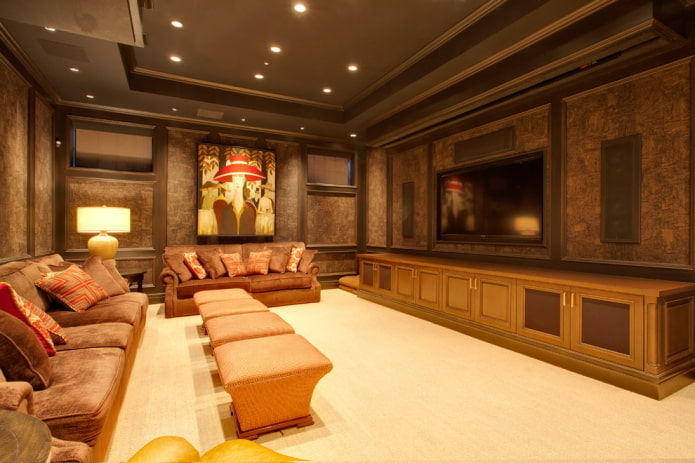 two-level ceiling structure in the living room