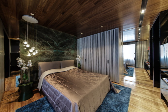 brown laminate on the ceiling