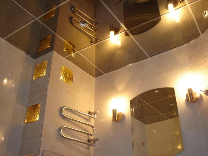 brown mirror ceiling structure