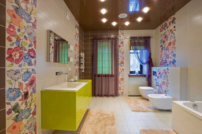 stretch ceiling in the bathroom