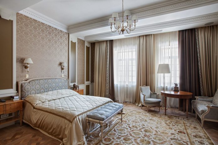beige and brown curtains