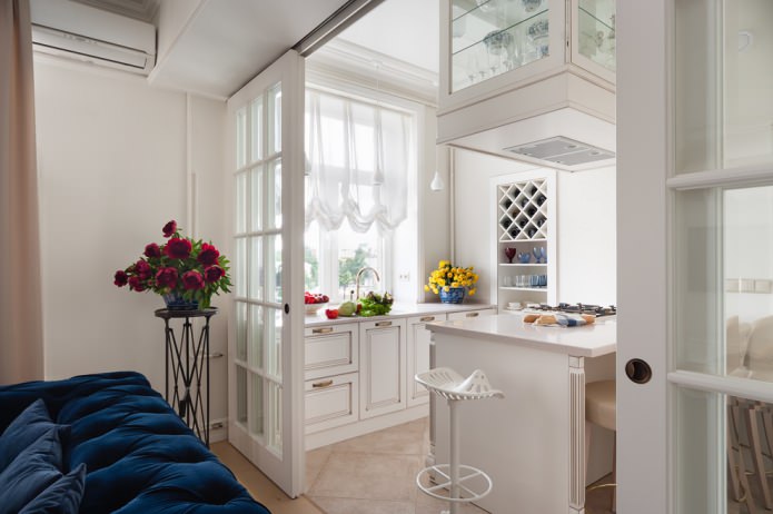 transparent French curtain