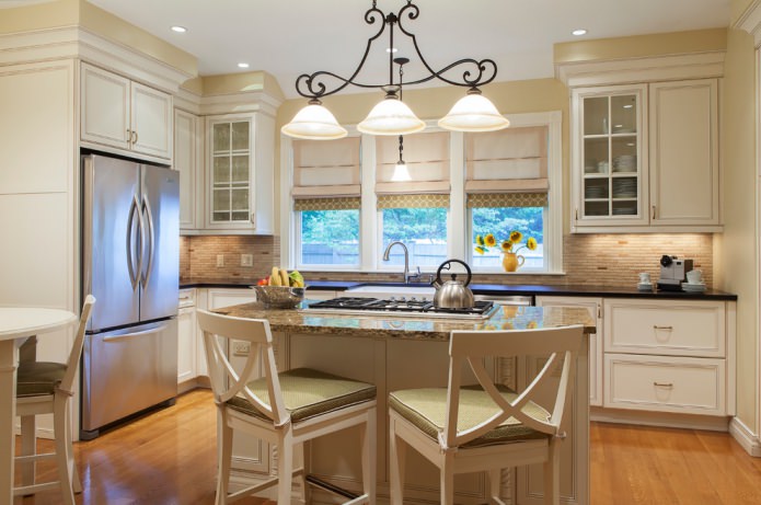 Roman blind in the kitchen