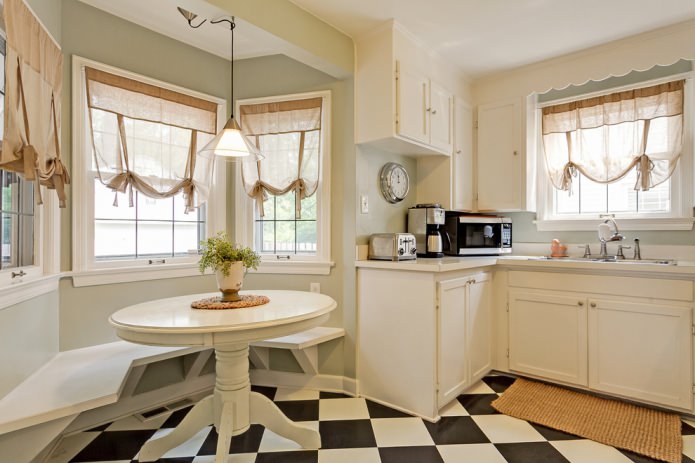 cotton curtain in the kitchen