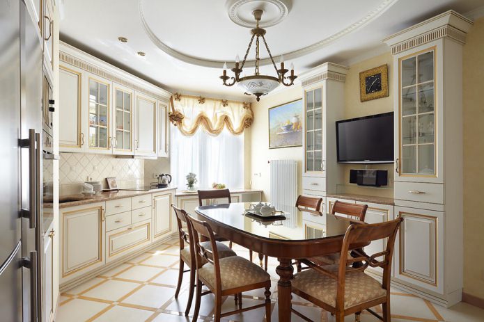 translucent curtains in the kitchen