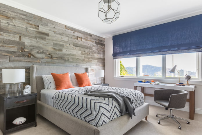 blue short roller blinds in the interior