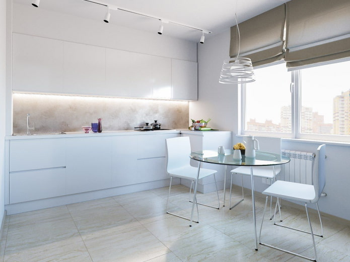 short Roman blinds in the minimalist style
