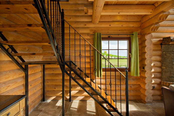 curtains by the stairs