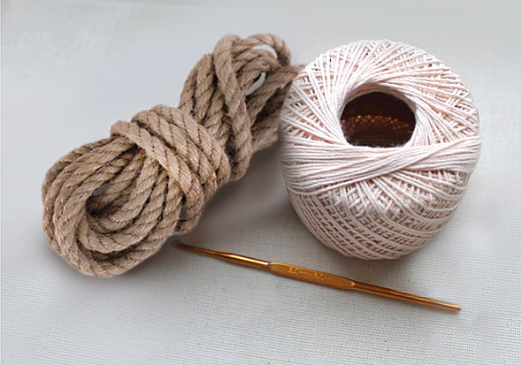 jute, hook, yarn