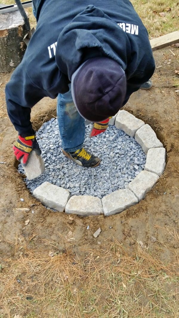 the process of creating a fire pit