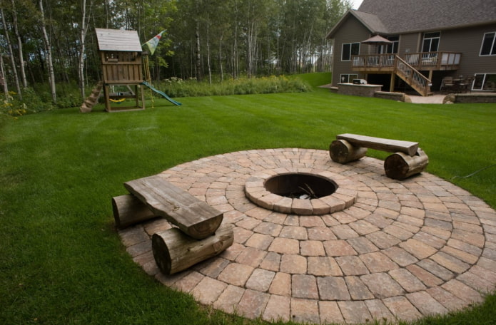 open area with a fire