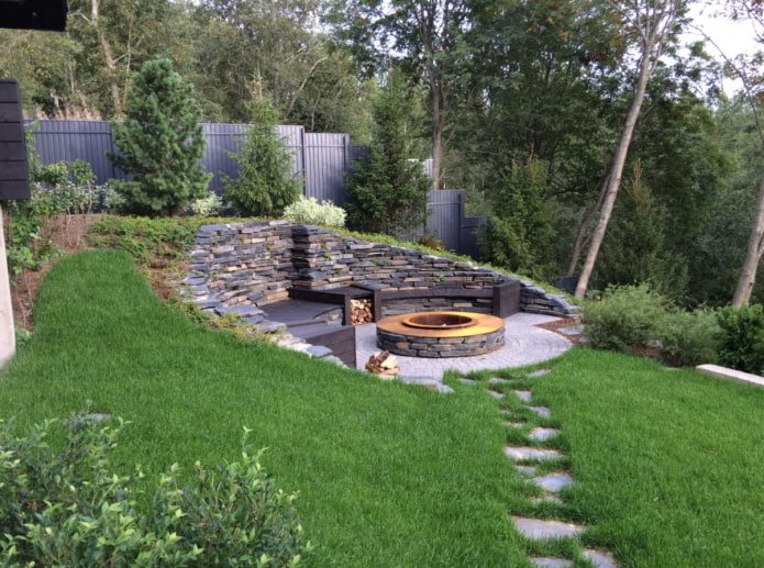 fireplace in landscape design