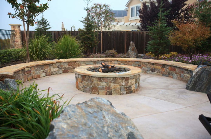 above-ground fire pit at the dacha
