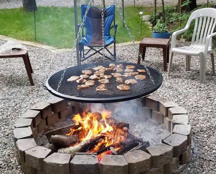 fire pit with a barbecue grate