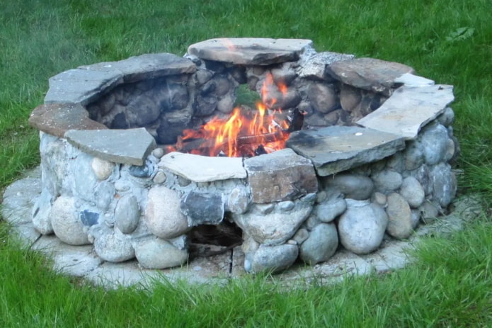 fire pit made of stone
