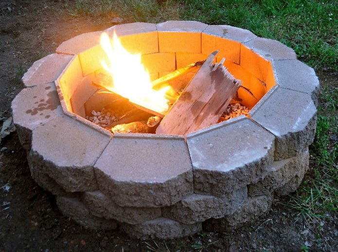 fire pit made of concrete blocks