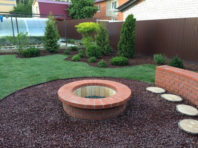 brick fireplace on the site