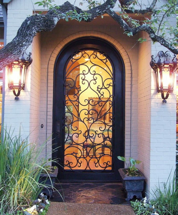 forged patterns on the door