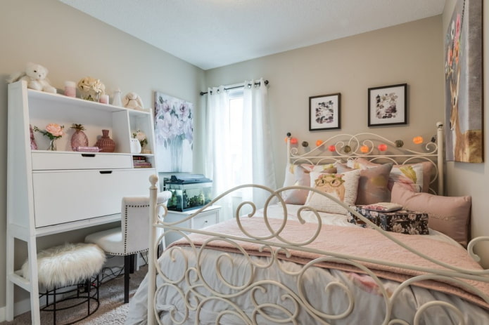 forged children's bed in the interior
