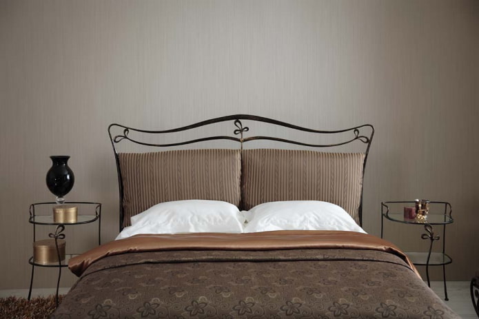 bed with soft headboard in the interior