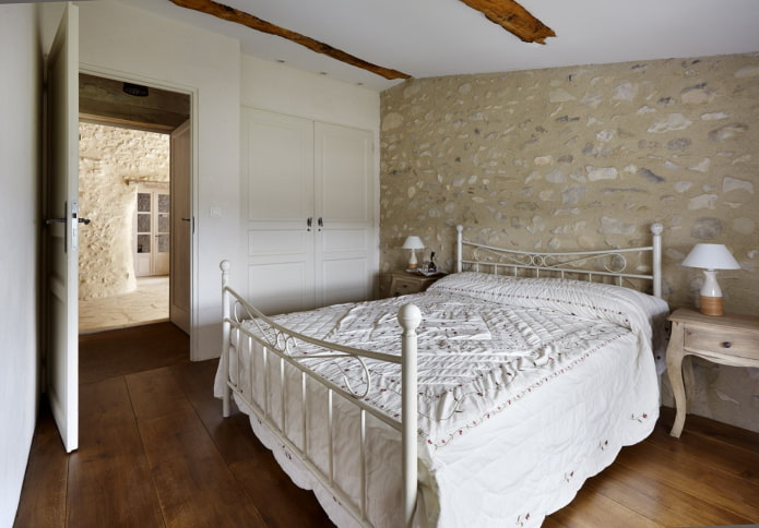 forged double bed in the interior