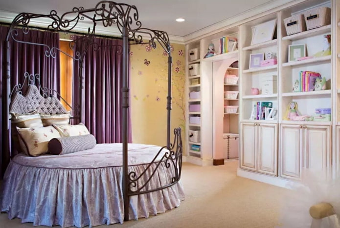 forged round bed in the interior