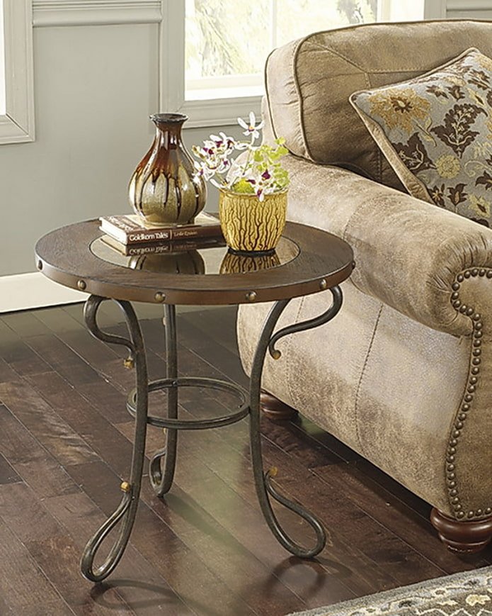 forged coffee table in the interior