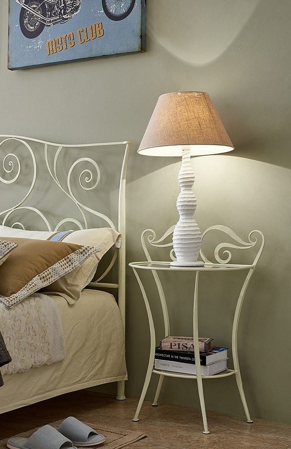 forged bedside table in the interior