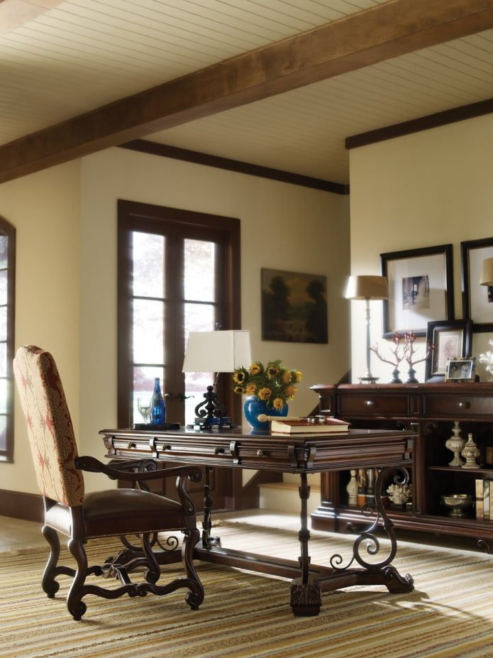 forged desk in the interior