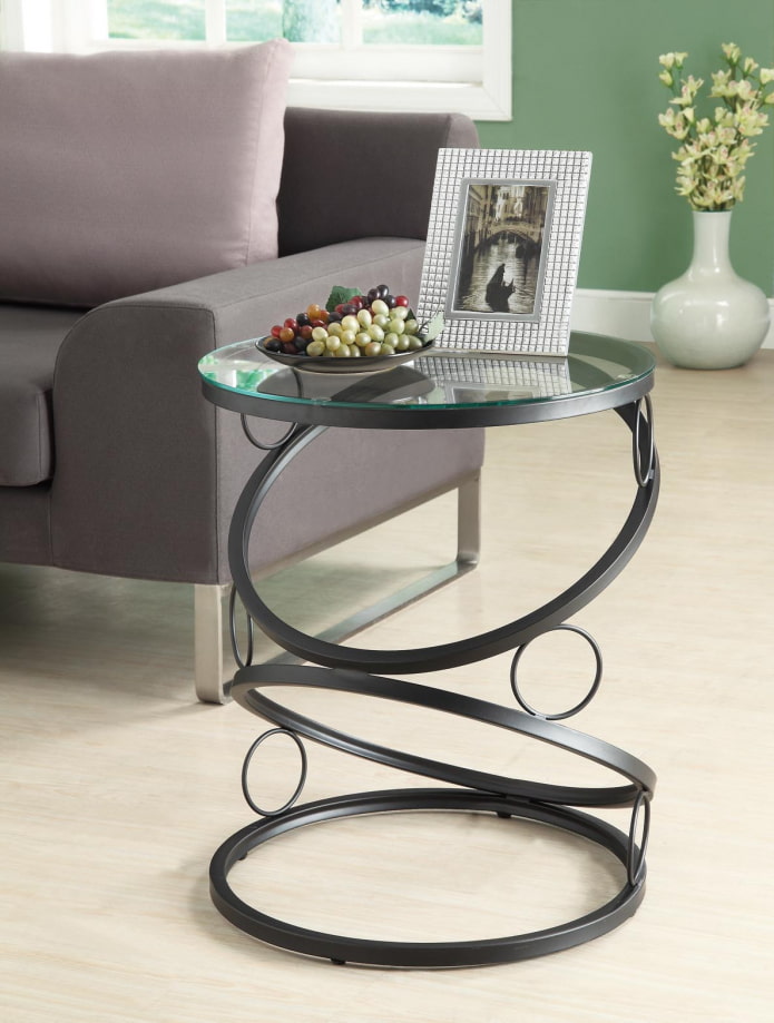 forged round table in the interior