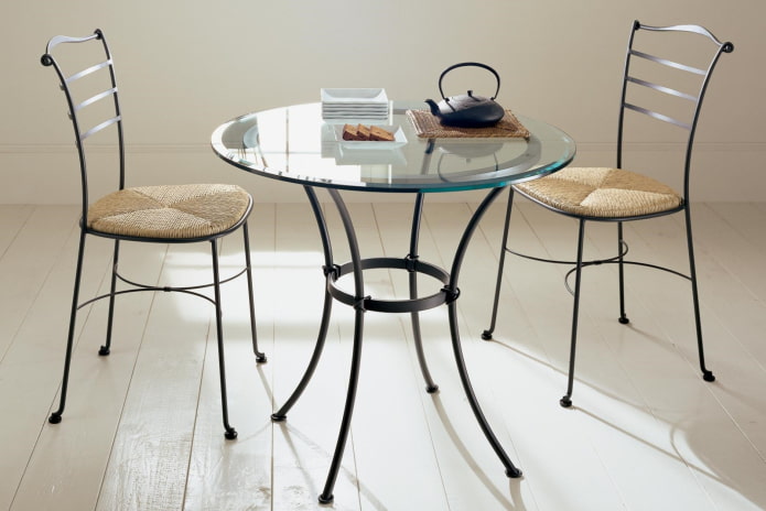forged round table in the interior