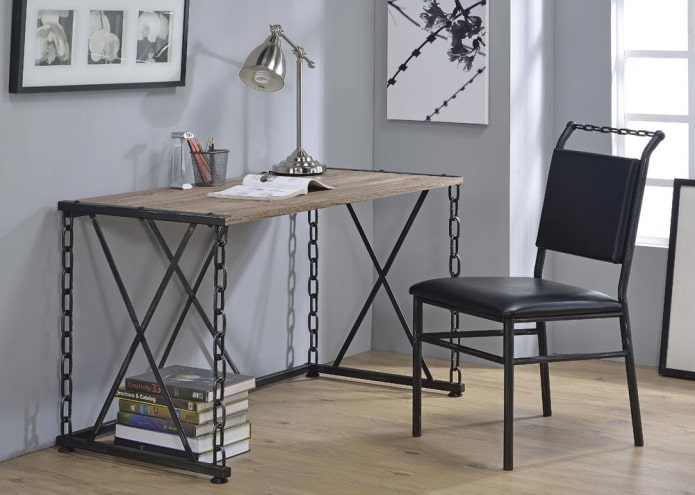 forged desk in the office