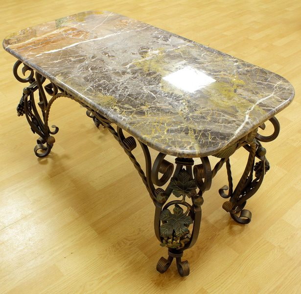 table with a stone tabletop