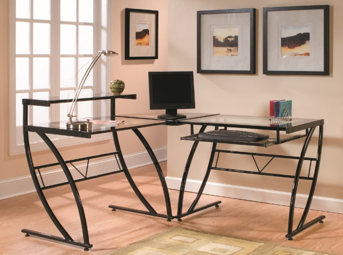 forged corner table in the interior