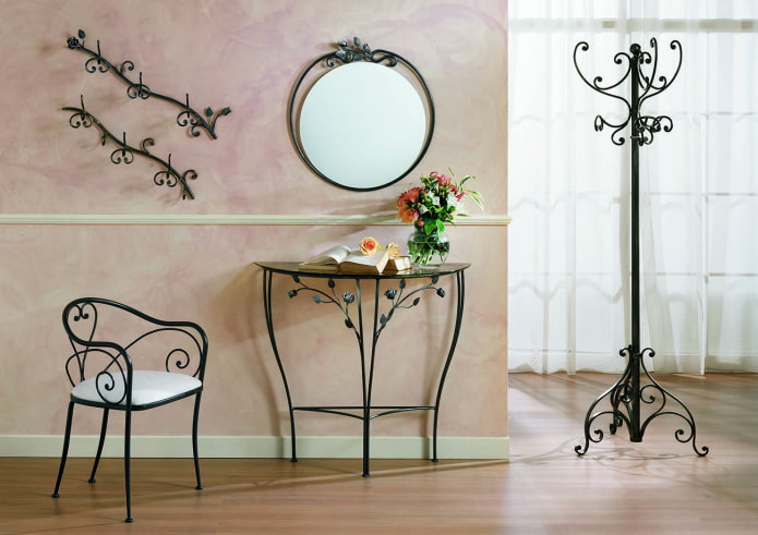 forged dressing table in the interior