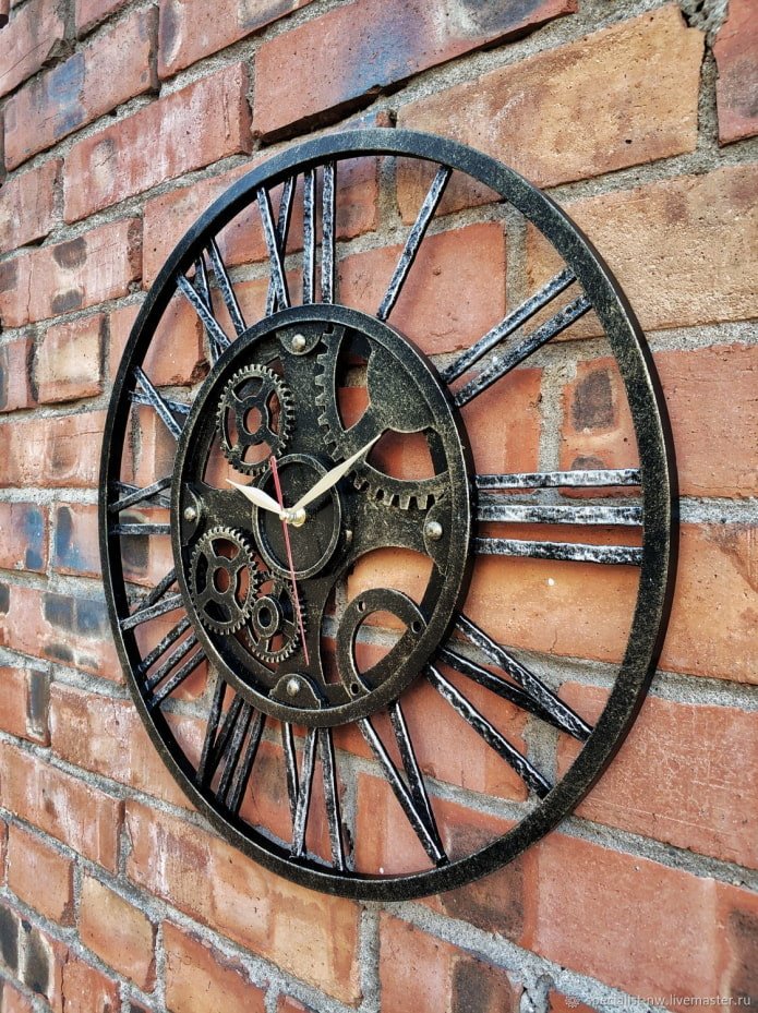 forged clock in loft style