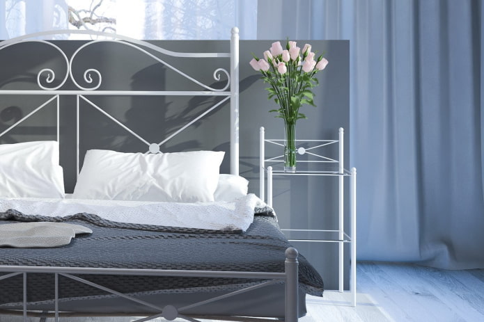 white forged bed