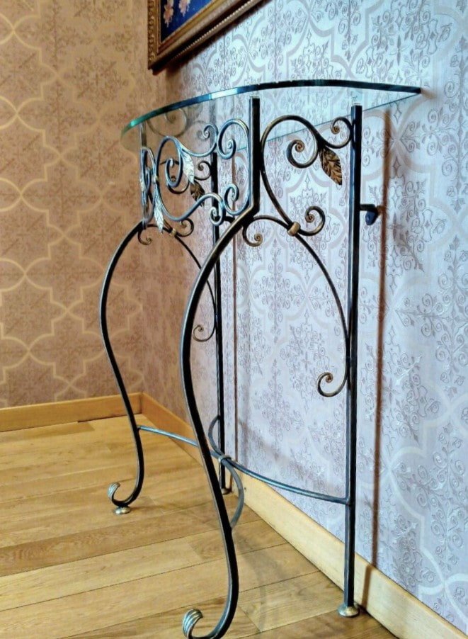 forged console for hallway