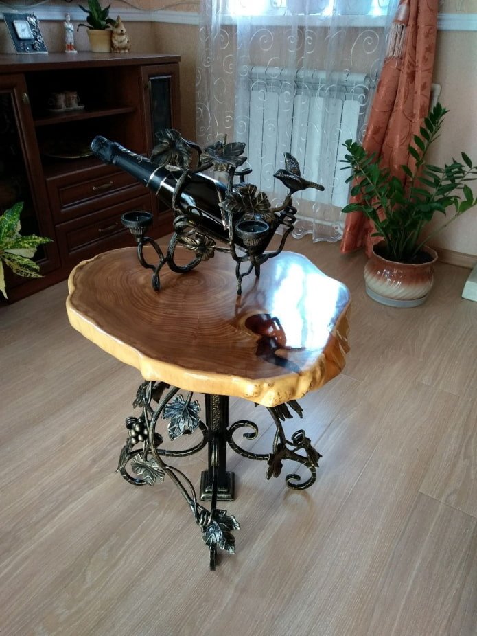 forged table with slab