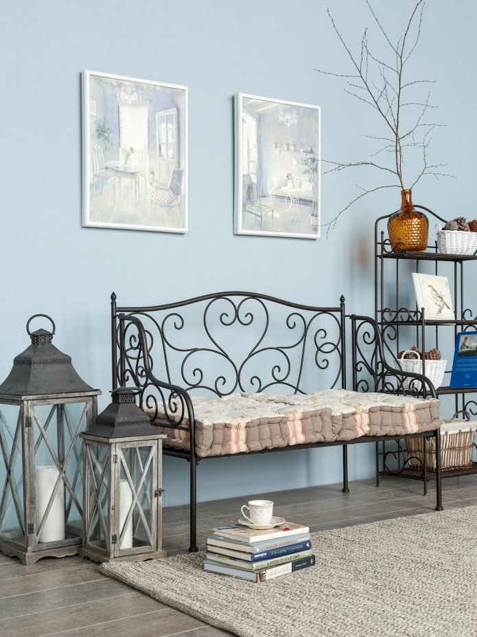 forged sofa with pillows