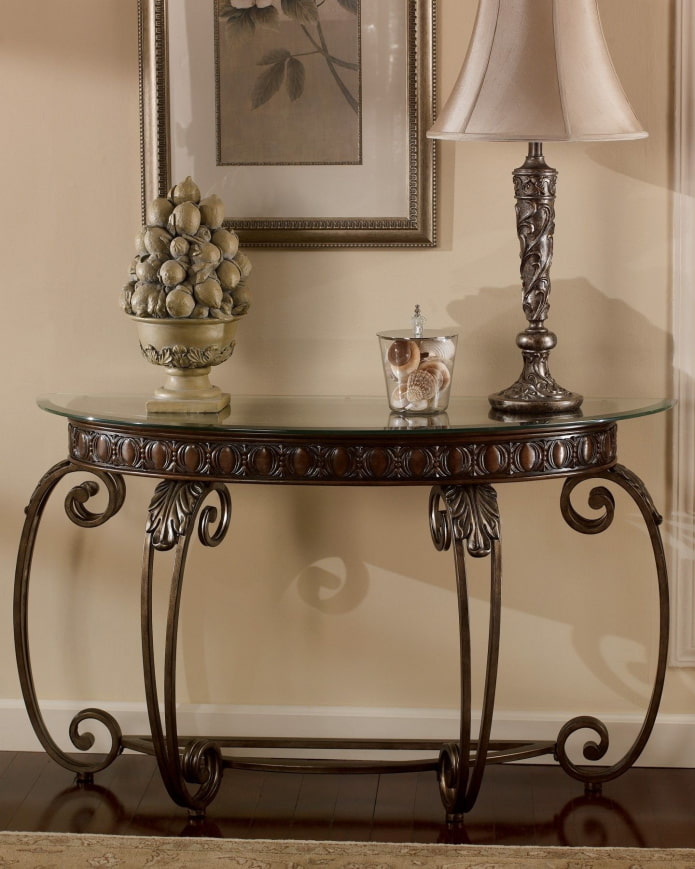forged semicircle console