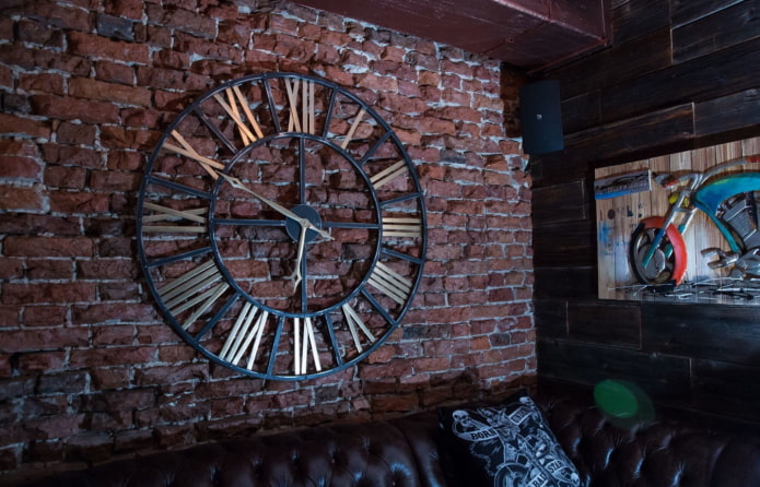 iron clock in loft style