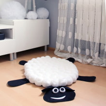 How to make a rug from pompoms?-3