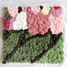 How to make a rug from pompoms?-4