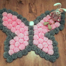 How to make a rug from pompoms?-5