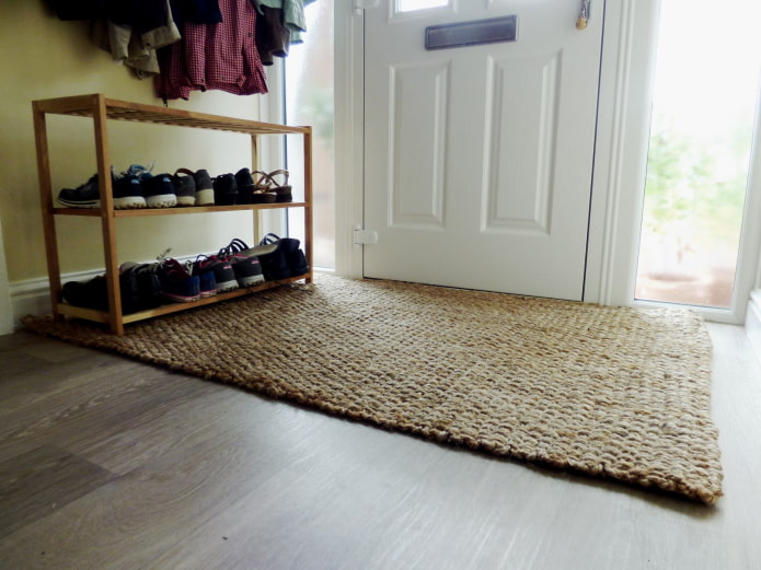 jute mat in the hallway