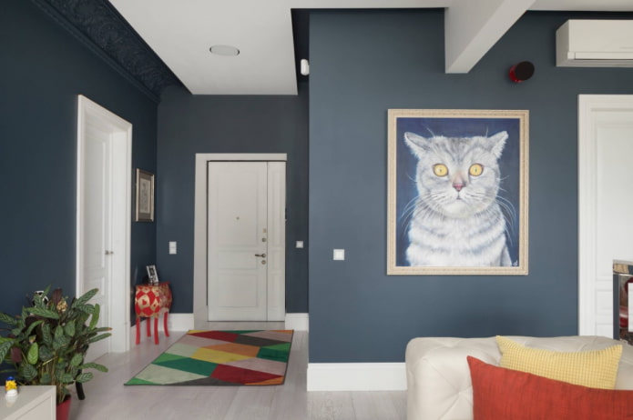 colored carpet in the hallway