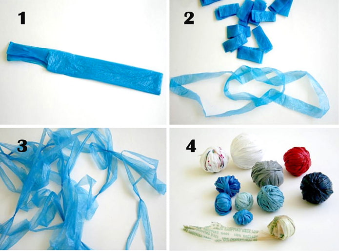 Yarn from bags