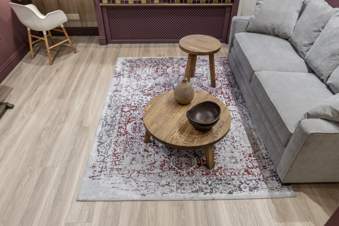 carpet placement in the living room