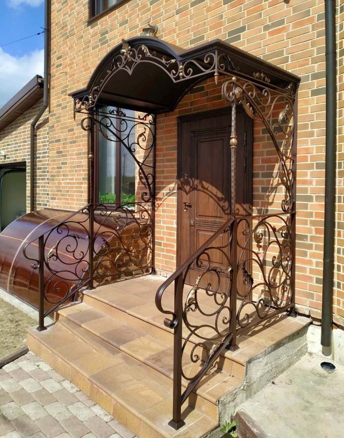forged canopy with railings